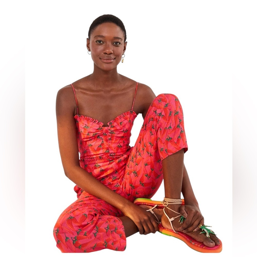 Farm Rio Red Pepper Jumpsuit Size M